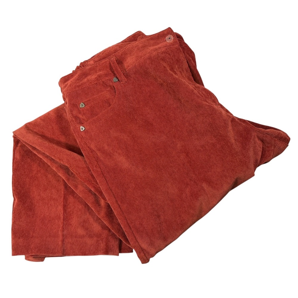 New Directions Woman 16W Rust Orange Corduroy Pants Straight Leg Dark Academia